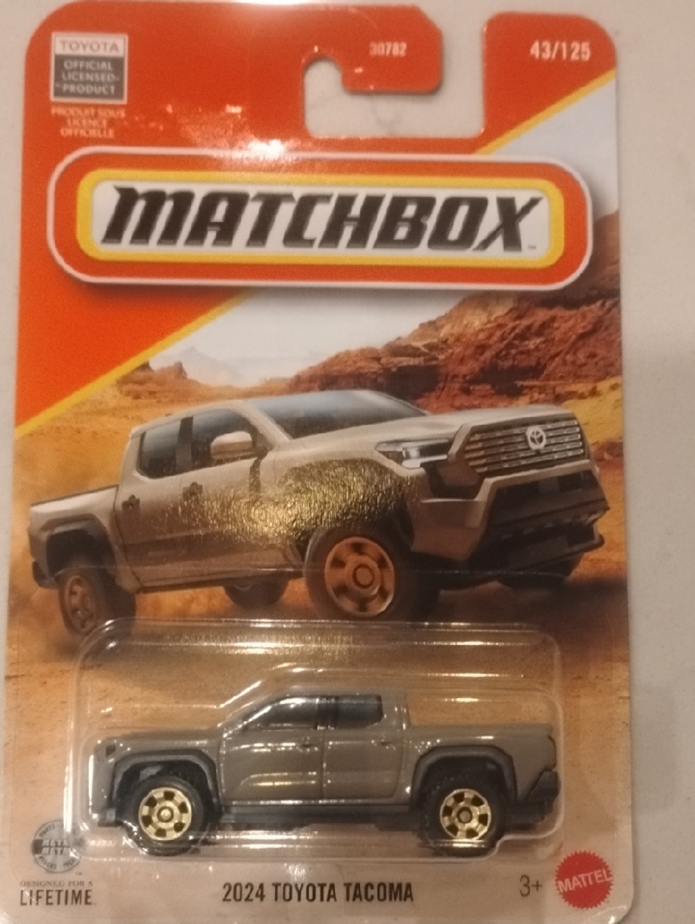 Mattel Matchbox Toyota Tacoma Gray with Gold Wheels